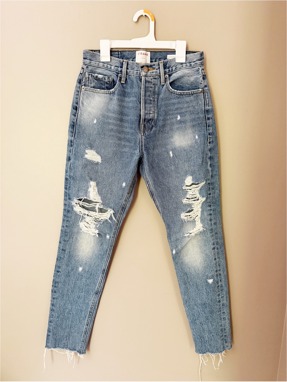 FRAME Denim Rigid Re-Release Le Original Skinny Vine Distressed Revolve 26 - Picture 2 of 7